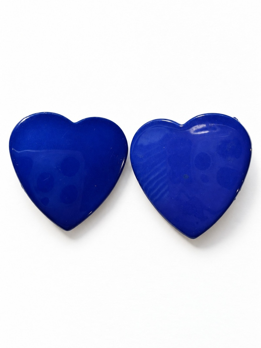 ⚜️ Heart Vintage Plastic Earrings | Statement | Cobalt Blue Platic Post-Back 💗